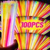 100Pcs/box Fluorescent Glow Stick Kids Glow In The Dark Birthday Party Supplies Halloween Christmas DIY Bracelet Decoration Gift