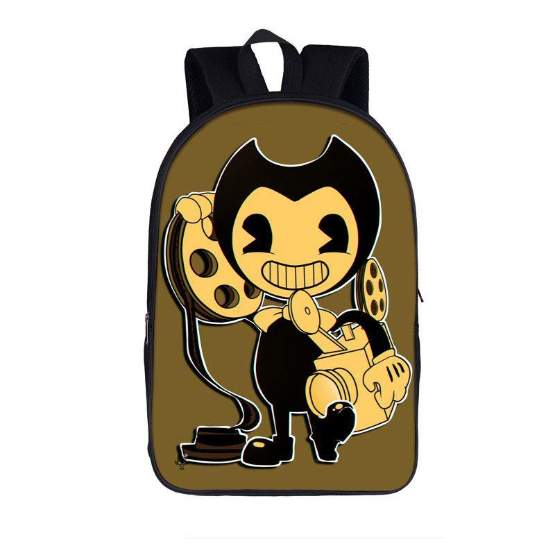 Мультяшный школьный рюкзак Bendy and the Ink Machine для детей, идеально подходящий для приключений на открытом воздухе!