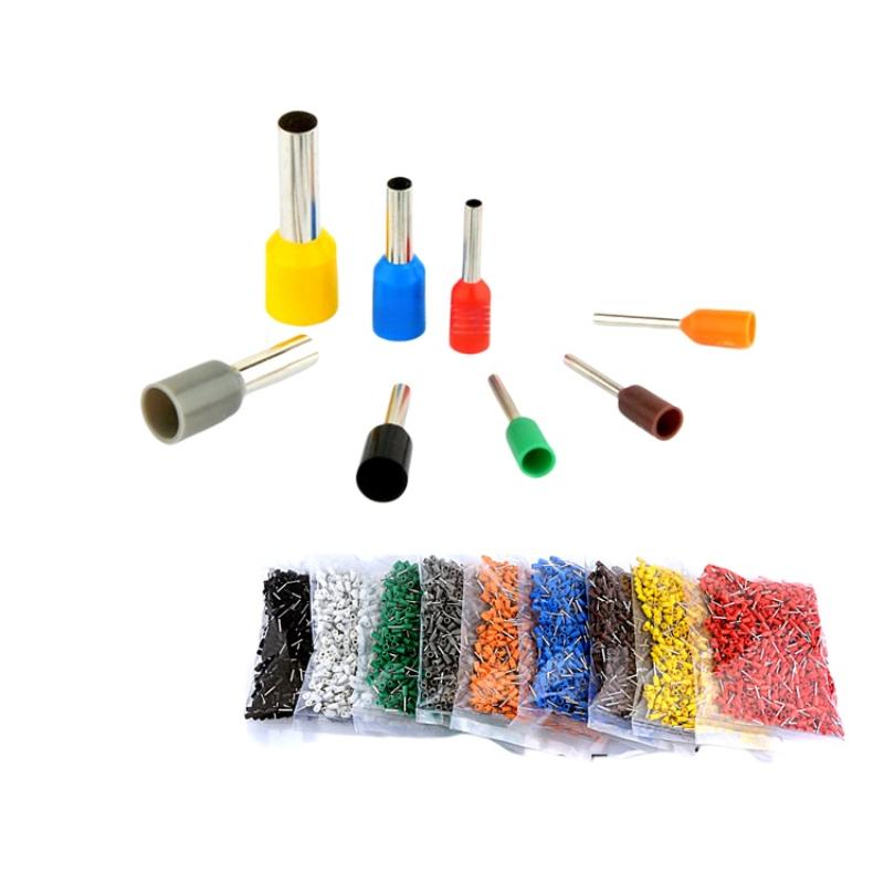 1000pcs High-Quality Tubular Crimp Terminals E0508 E7508 E1008 for DIY Electrical Tasks