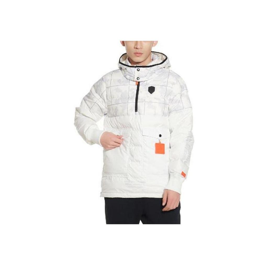 Nike Мужская пуховая куртка LeBron Hybrid Stay Warm с капюшоном на молнии до середины, в клетку, белая AT3905-121