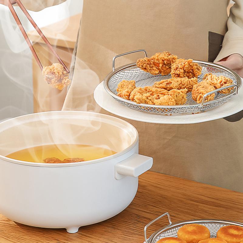 Kitchen Oil Strainer Pan Stainless Steel Frying Oil Strainer Pan Fine Mesh Strainer Basket For Frying Bbq Food French Fries