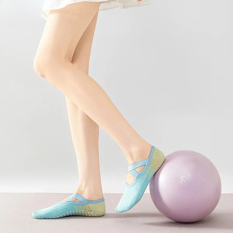Градиентные носки для йоги с эффектом тай-дай женские летние противоскользящие профессиональные носки для пилатеса для занятий в помещении танцами фитнесом спортивные носки женские