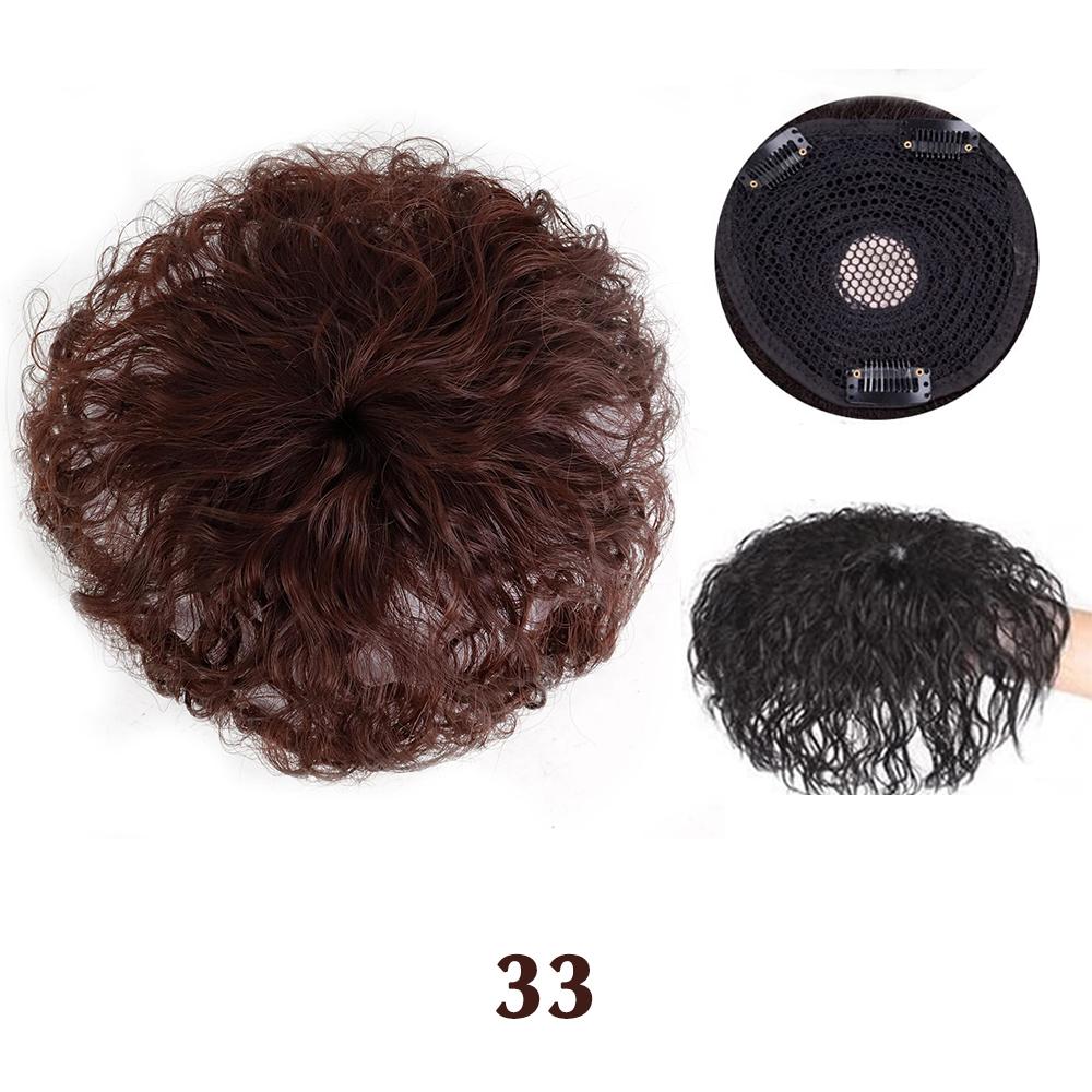 XINRAN Synthetic Short Curly Clip In Bangs Natural Hairpiece For Women Hair Pieces Bangs Toppers For Hair Loss