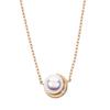 Crescent Moon Pearl Pendant K18 Pearl Diamond Necklace [Moon Label] Women's [Gift Wrapped]