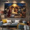 A 1pc 2D flat Christmas scene background, featuring angels, shepherds, animals and bright stars as the theme.zyc