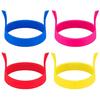 4Pcs Mould Non-stick Round Egg Rings Dual Handle Simple Operation Deformation Resistant Egg Ring Mould