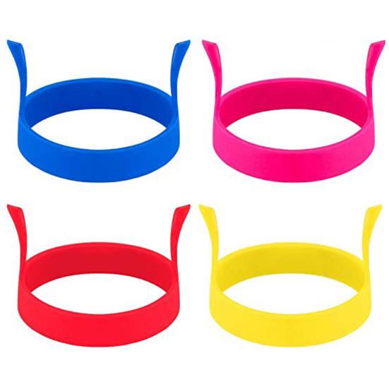 4Pcs Mould Non-stick Round Egg Rings Dual Handle Simple Operation Deformation Resistant Egg Ring Mould