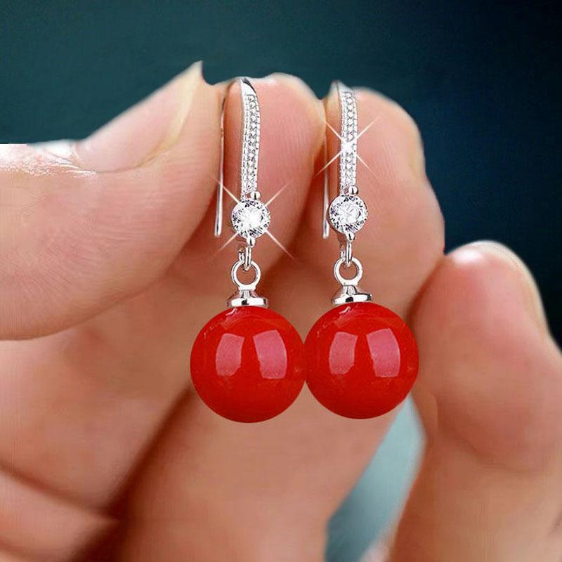 Exquisite Fashion Silver Color Waterdrop Imitation Pearls Drop Earrings for Women Elegant Shinying Round Imitation Pearls Stud Earrings