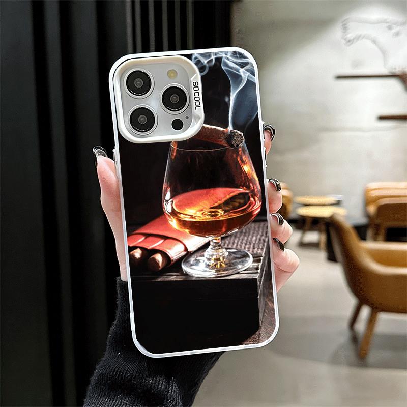 Мягкий чехол для телефона с изображением сигары, виски и льда для iPhone 15 16 17 Pro Max 17Air 16E 14 Plus 13 12 Mini, противоударная задняя крышка