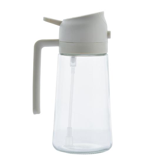 470ml 2-in-1 Oil Dispenser Food Grade BPA Free Leak Resistant Large Capacity Oil Sprayer Storage Bottle with Handle