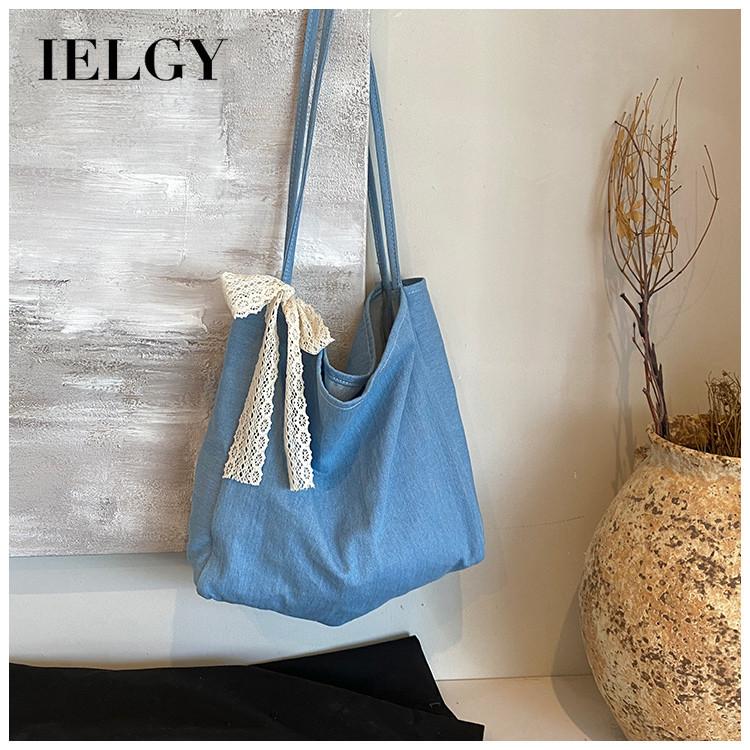 IELGY Casual Commuter Large Capacity Denim Tote Bag