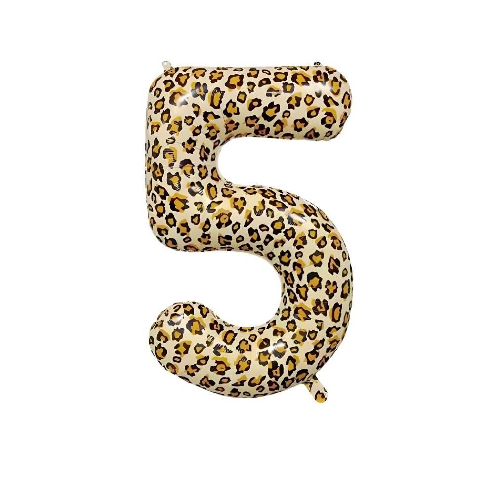 Inflatable Number Balloons 40 Inch Aluminum Foil Balloons Leopard Print Balloons Birthday Party