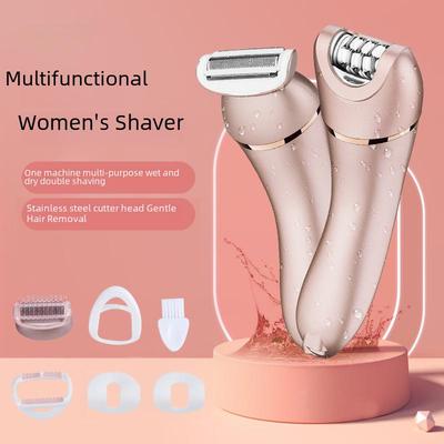 Женский электрический водосмываемый эпилятор и бритва, универсальное устройство 2 в 1 для домашнего использования