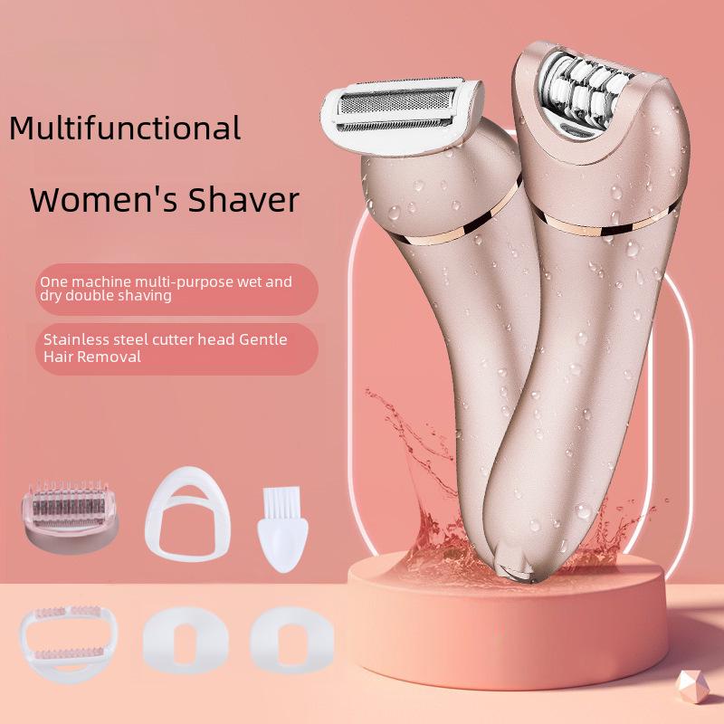 Женский электрический водосмываемый эпилятор и бритва, универсальное устройство 2 в 1 для домашнего использования