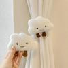 2 шт. Милые плюшевые белые шторы-облака с пряжкой для штор для гостиной и спальни, кавайная эластичная веревка-воротник, украшение для дома