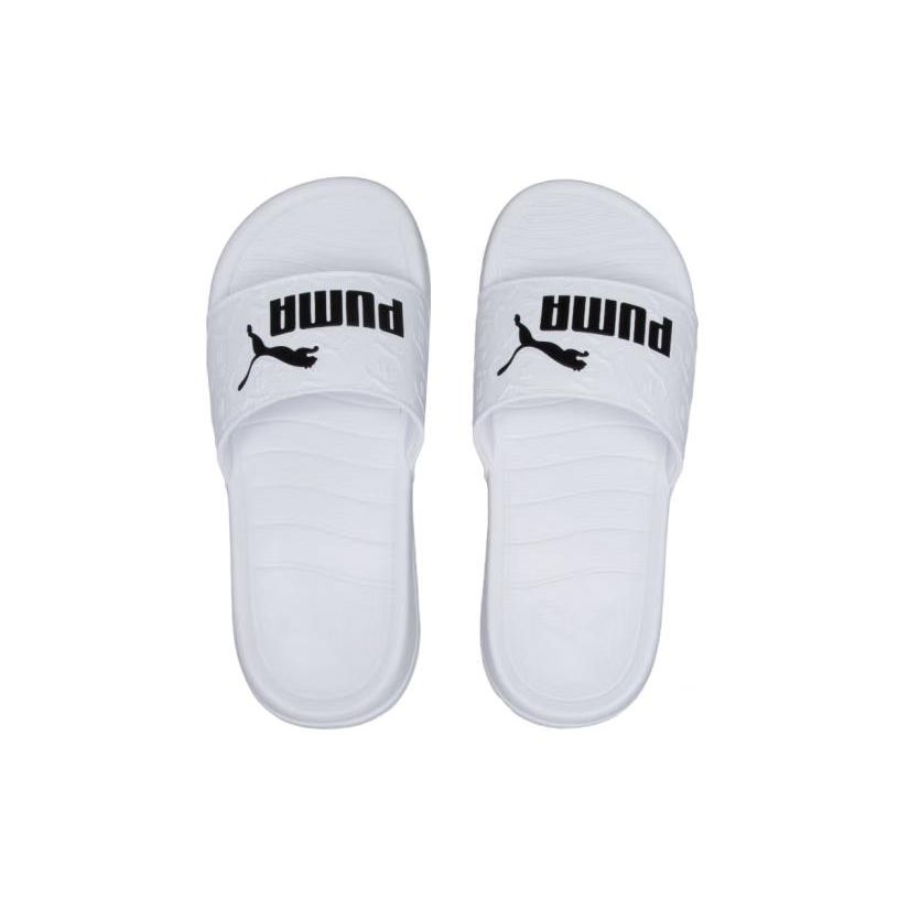 Puma Popcat Series Comfortable Durable Rubber Sole Slide Sandals Unisex Sandals White 395420-02