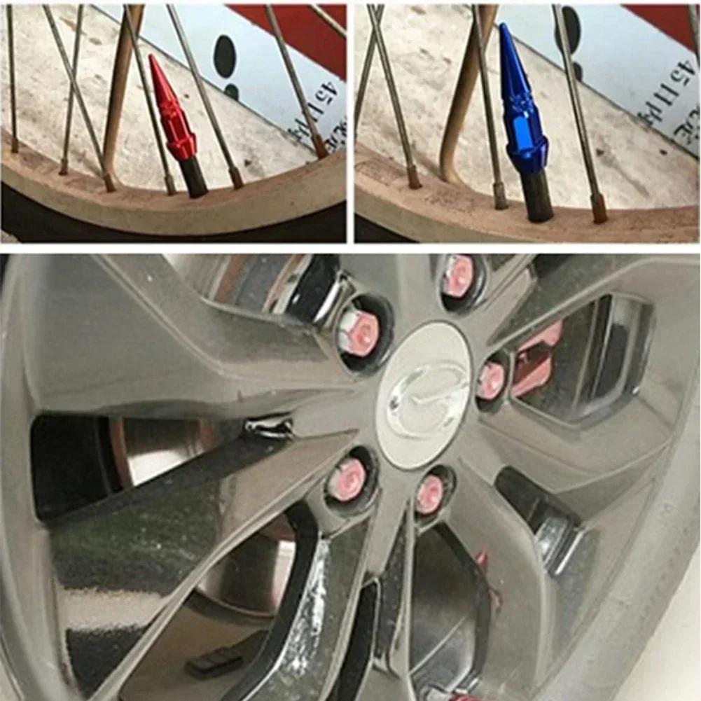 4PCS Car Styling Accessories Alloy Aluminum Tire Valve Caps For Car Bike Motorcycle Valve Stem Covers Wheel Air Protection Cap