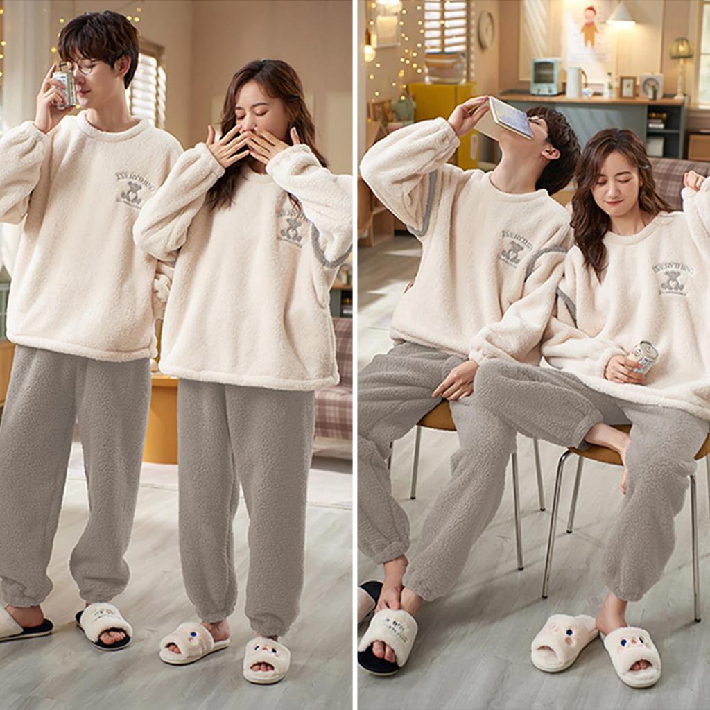 Mskikefly Пушистые и Теплые Машинная Стирка Идеальный Подарок Мягкие и Теплые для Осени и Легкие и Идеальные для Комплекта Парной Одежды Женская Пижама, Стираемая,