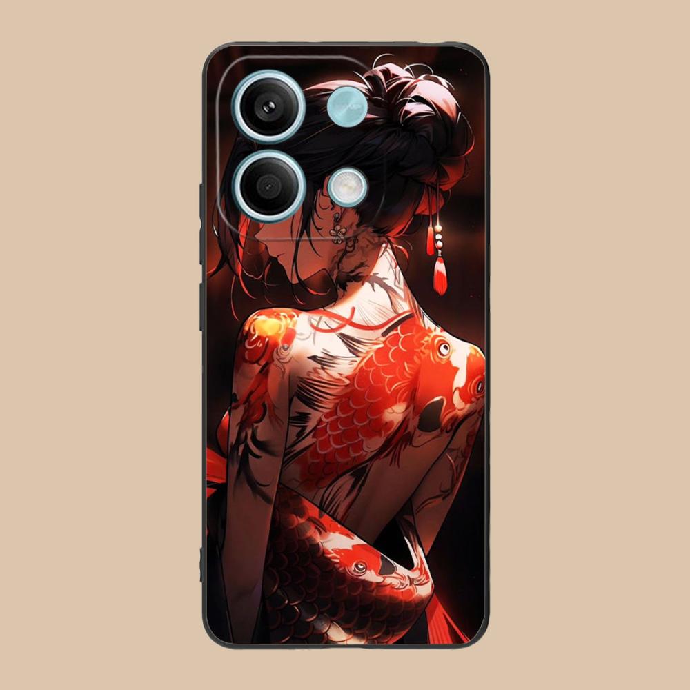Fashion Tattoo Girl Mobile Phone Case for Xiaomi 15 14 13 12 Mi 11 T Ultra Lite Pro S X 5G Colorful Printing Cover Cover Pretty