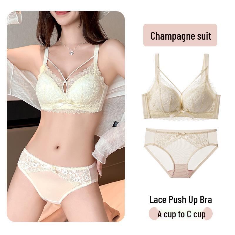 Элегантный кружевной модальный регулируемый комплект бюстгальтера - Сексуальный и соблазнительный в красном