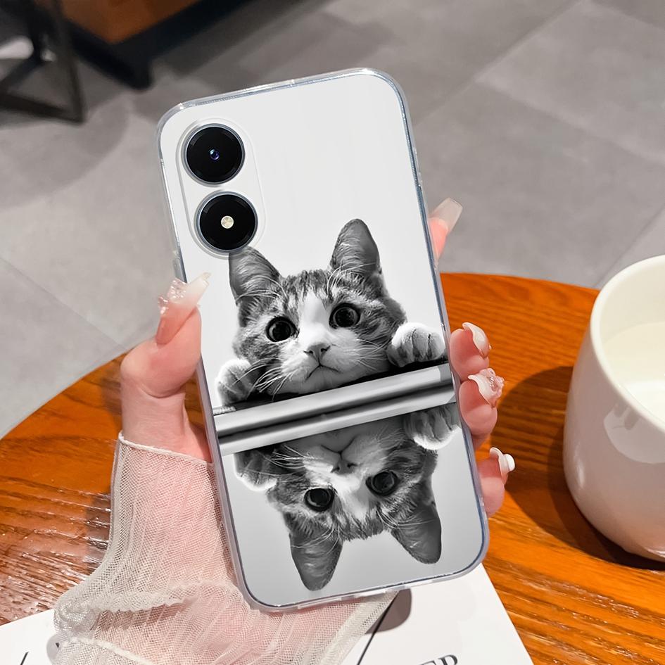 Чехол для телефона для Vivo Y20 Y21 Y27 Y36 Y33 Y10 Y11 Y15 Y17s, женская сумка для телефона, противоударный прозрачный мягкий силиконовый модный чехол для бампера Vivo