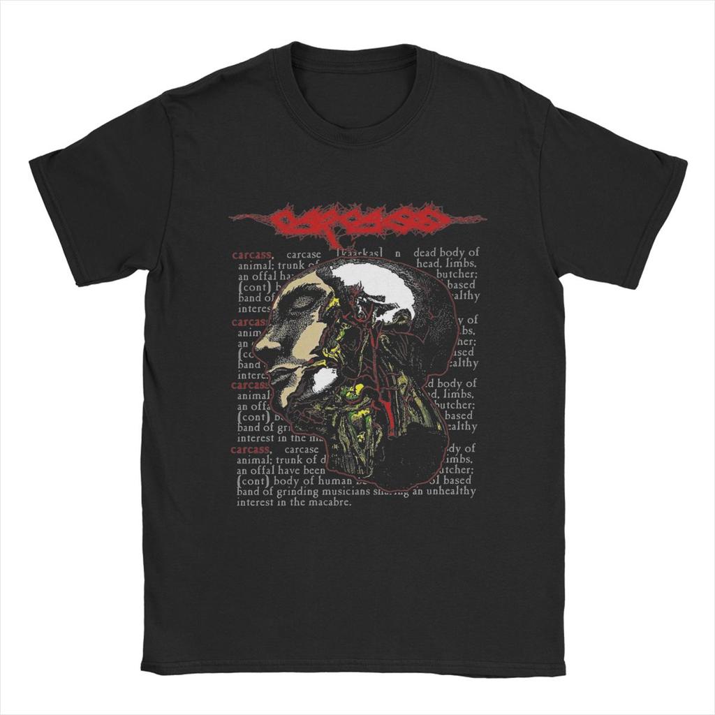 Футболки Carcass для мужчин 100% хлопок Потрясающая футболка с круглым вырезом Футболка с коротким рукавом Одежда Идея для подарка