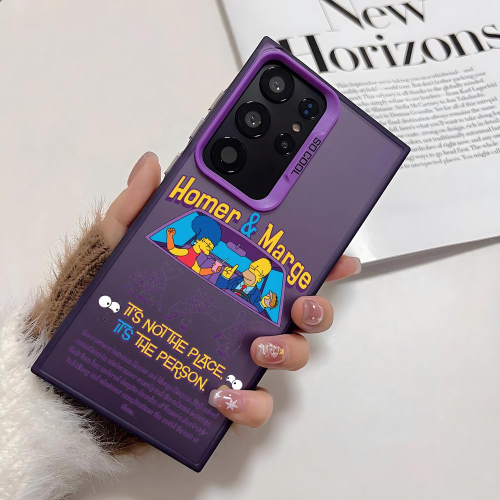 Смешной мультяшный чехол для телефона S-SimpsonS для Samsung Galaxy S25 Edge S24 S23 S22 S21 S20 Ultra Силиконовая серебристая крышка Funda