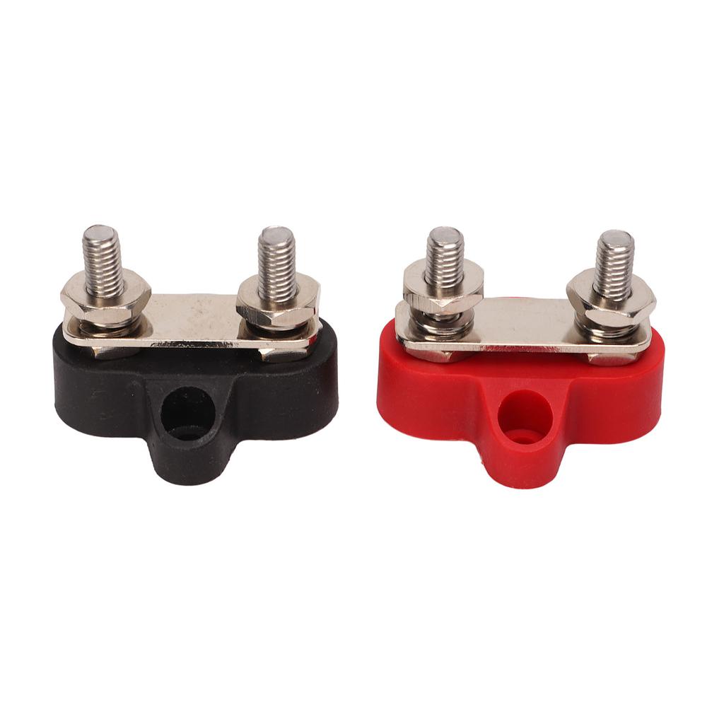 1 Pair 48V Battery Power Stud Stainless Steel Post Bus Bar Terminal Block for Truck RV Boat 1 4in