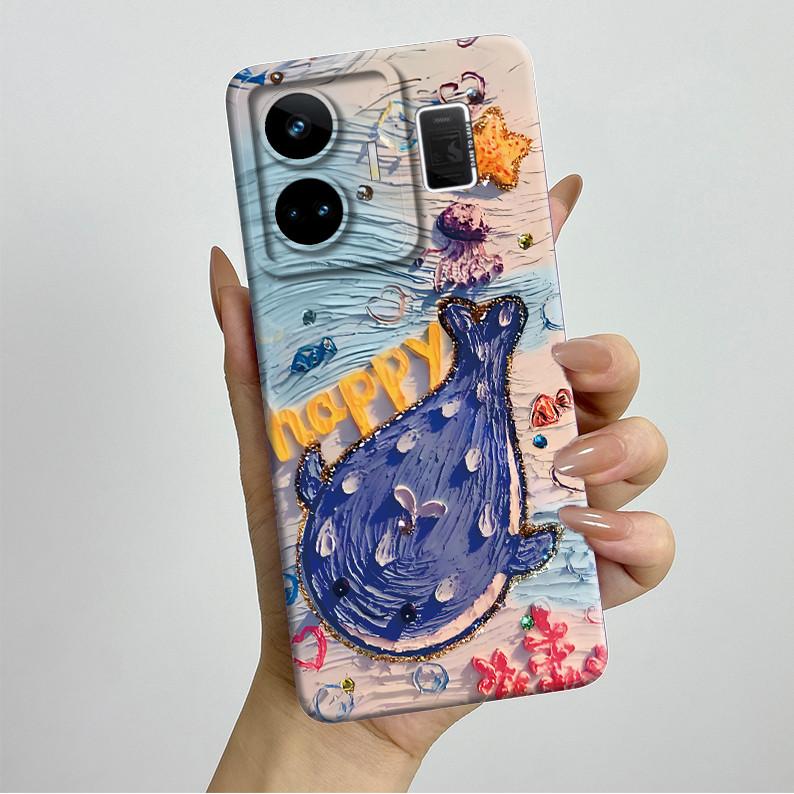 For Realme GT3 GT Neo 5 RMX3706 RMX3709 Case Aesthetic Pretty Butterfly Flowers Shockproof Silicone Soft Cover Protective Casing