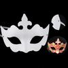 DIY White Masque Craft Kit Unpainted Fox Cat Crown Paper Masque Halloween Party Cosplay Prop for Masquerade