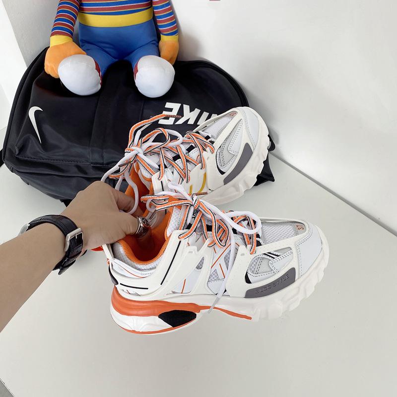 Женские универсальные кроссовки на толстой подошве в стиле «папа» 2025 года - Трендовый гонконгский стиль, уличный снимок, повседневные кроссовки для студентов и пар