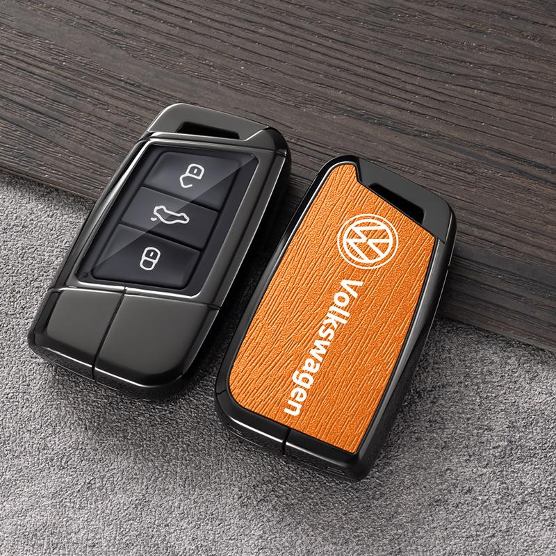 For VW Volkswagen Jetta MK5 Golf Alloy Leather Car Smart Remote Key Case Fob Cover Protector Shell For Volkswagen VW Magotan Pas