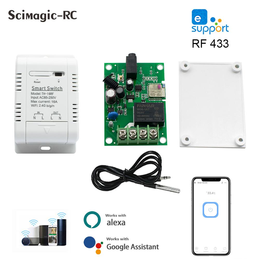 Wifi Temperature Sensor Tuya eWelink Smart Wifi Rf433 Intelligent Thermostat Temperature Switch 16A Works With Alexa Google Home