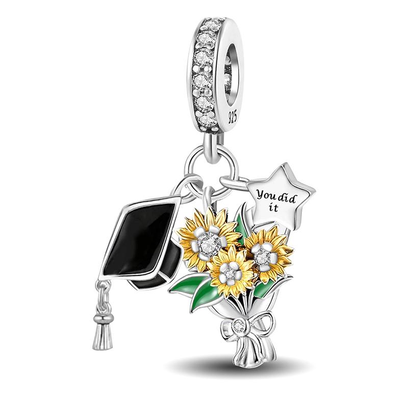 Медные Звезды Сердце Подсолнух Бусины для безопасности автомобиля Подходят для изготовления ожерелья из бусин-шармов своими руками Подарок из высококачественной бижутерии