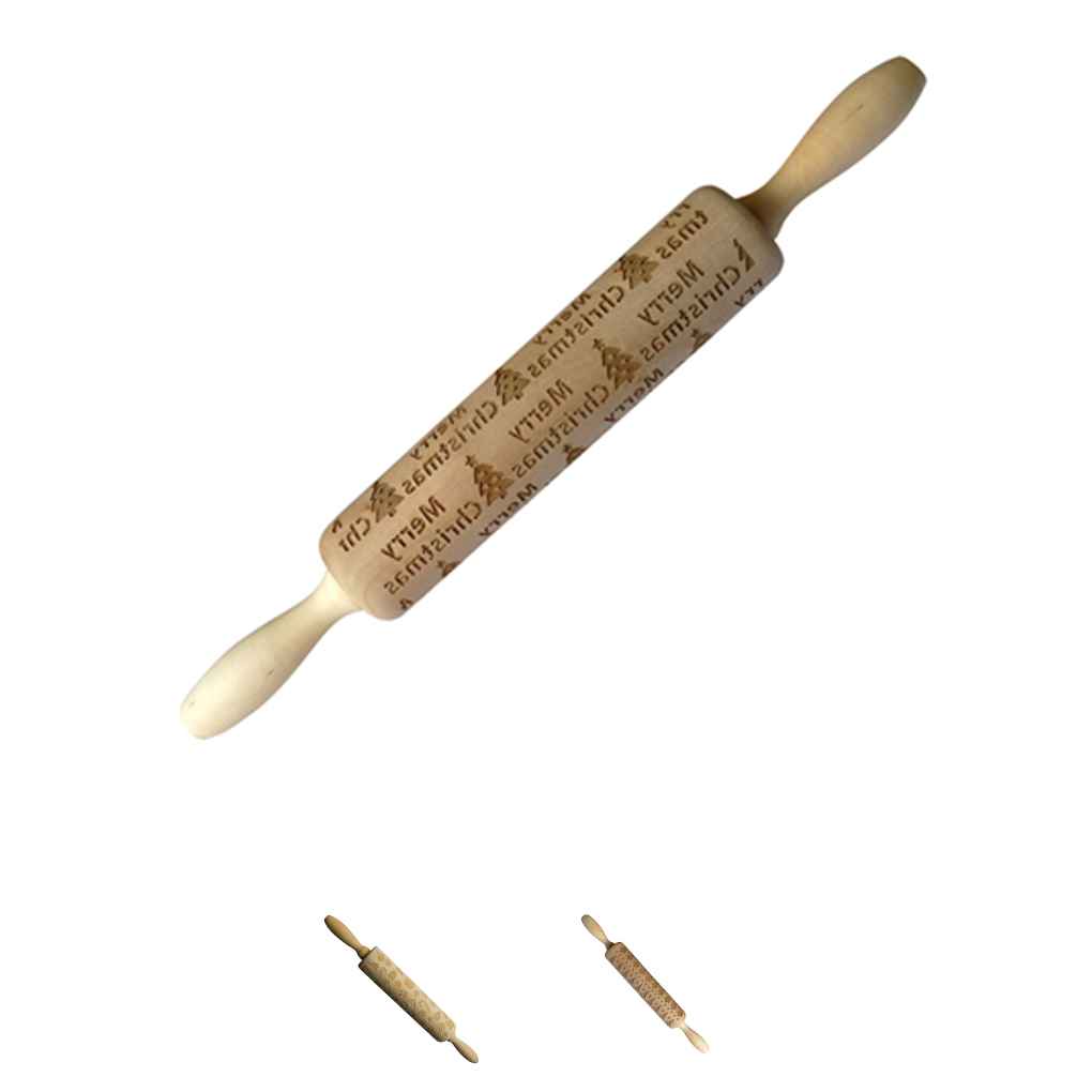 Деревянная скалка Тиснение Выпечка Печенье Лапша Бисквит Помадка Рождество