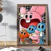 Удивительный забавный постер W-world Of Gumball, аниме-постеры, липкие настенные рисунки HD-качества, ретро-постеры для домашнего декора комнаты Kawaii