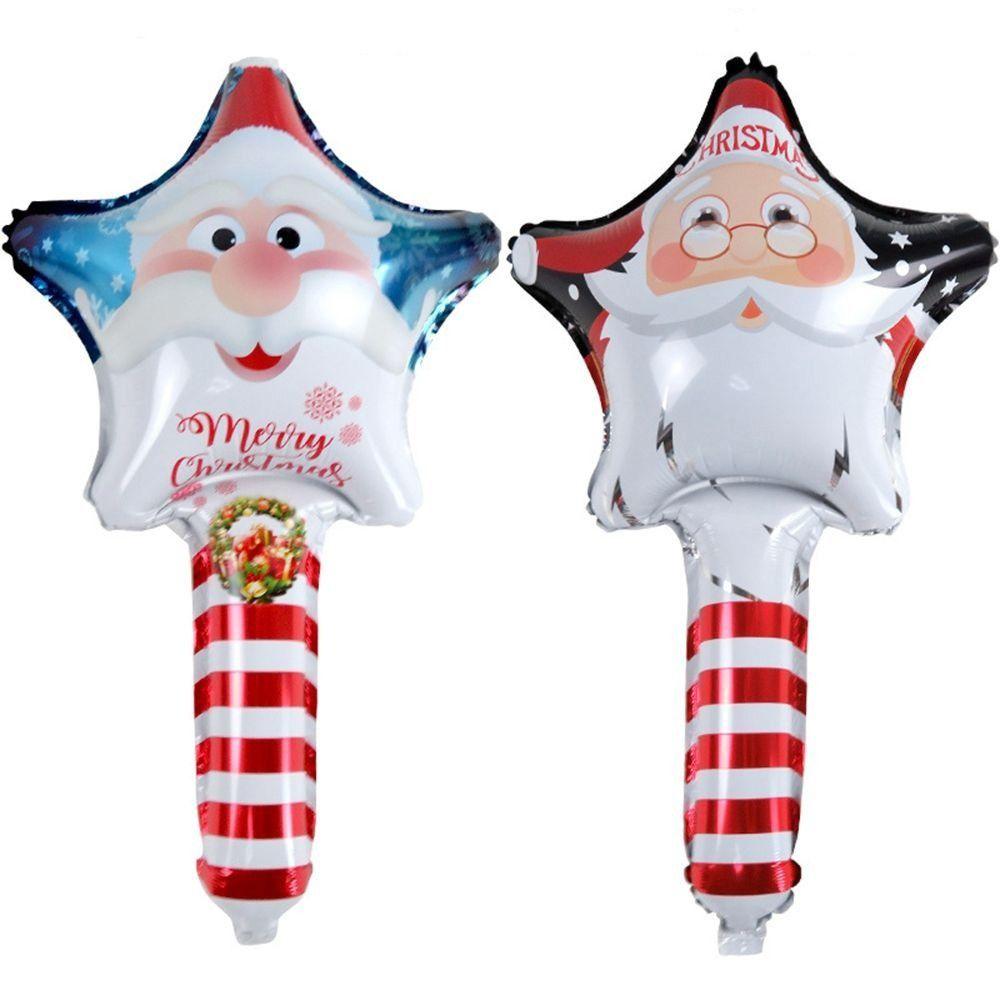 Holding Balloon Cane Candy Christmas Decoration Christmas Ornaments Foil Balloons Inflatable Stick