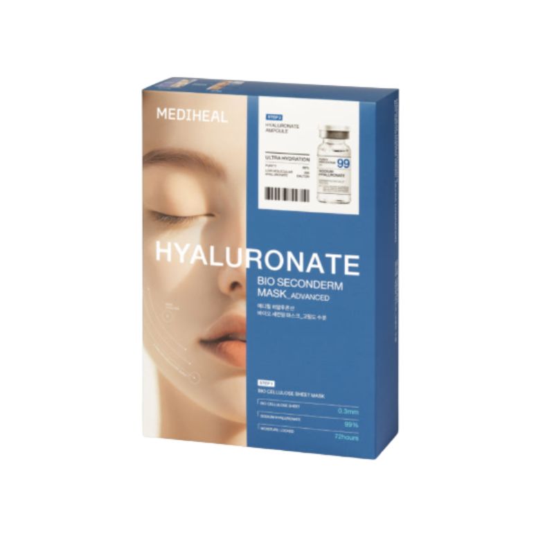Mediheal Гиалуроновая Кислота Био Second-Derm Маска Глубокое Увлажнение Ампульная Тканевая Маска 10 Штук