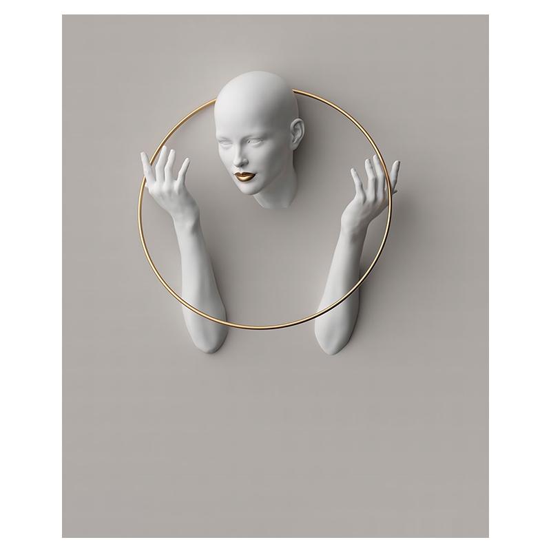 Белая Золотая Женская статуя с принтом, холст, картина, плакат, гостиная, домашний декор, 3D-эффект, фотографии, минимальное скандинавское настенное искусство, Cuadros