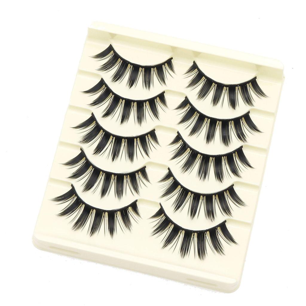 Dense Black False Eyelashes - Natural, Full Strip for Cosplay/Comic, Ideal for Beginners and Cross-Border Styles.