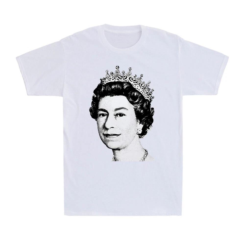 United Kingdom Queen Elizabeth II Short Sleeve White Vintage Unisex T-Shirt