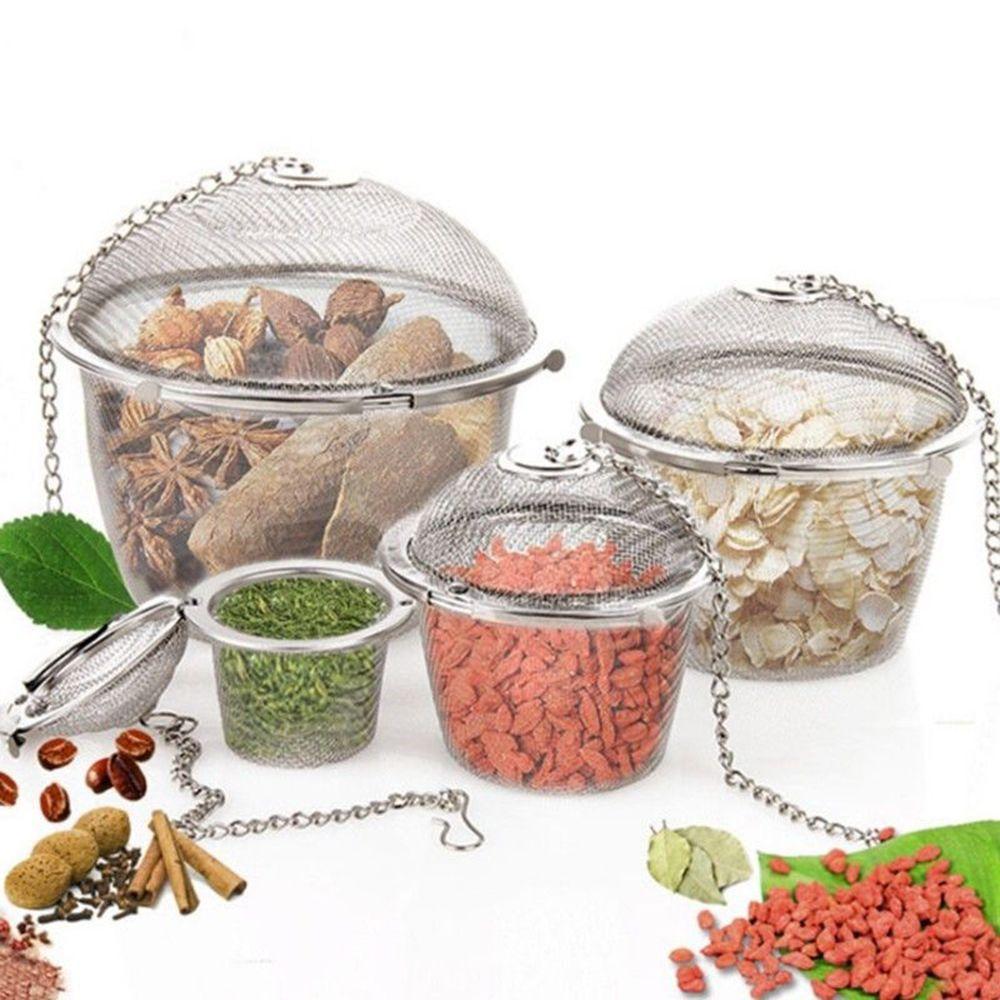 Ситечко для специй для кухни, сетчатый фильтр для чайника, шарик для заваривания чая, травяной ситечко из нержавеющей стали