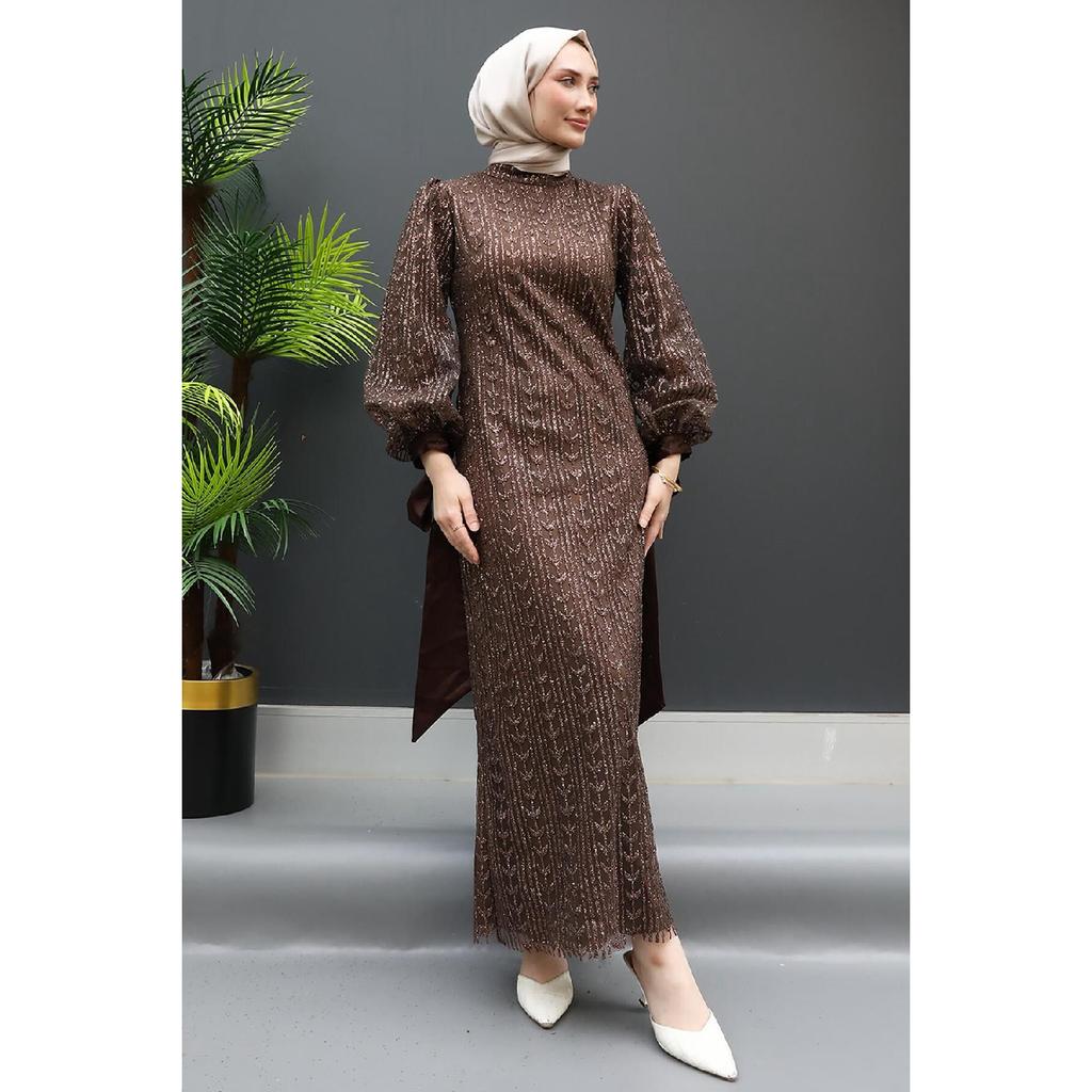 Nci Hijab Evening Dress Gold