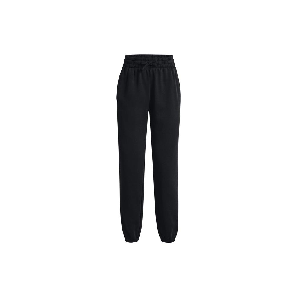 Under Armour Solid Color Elastic Tapered Letter Embroidered Knitted Sports Pants Women Pants Black 1379440-001
