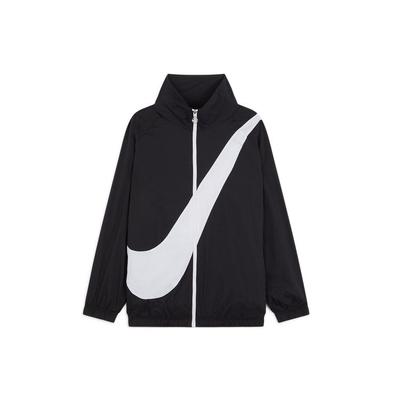 Спортивная женская тканая куртка с логотипом Swoosh, черная/белая мужская уличная одежда BV3685-011