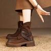 Осенние полые ботинки Maillard до середины икры, ковбойские сапоги в западном стиле, ретро женские сапоги