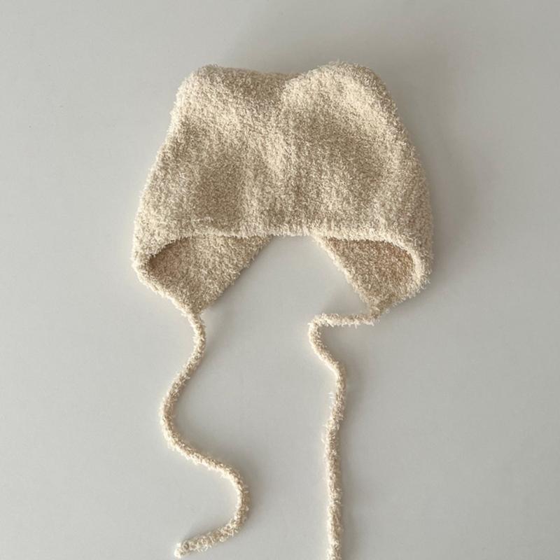 Soft Cat Ear Baby Beanies Cap Infant Ear Protections Hat Cartoon Warm Bonnet Shower Gift Photo Props for Boys and Girl