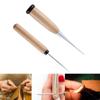 DIY Wooden Handle Stitch Punching Awl Tool Leather Craft Hole Maker