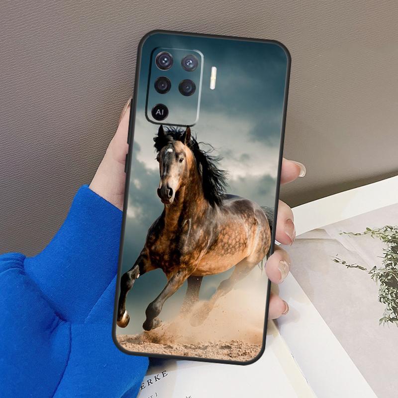 Чехол для телефона с бегущими лошадьми для Oppo A78 A38 A18 A98 A58 A60 A80 A40 A96 A76 A16 A94 A74 A54 A15 A17 A57 A77 A5 Pro