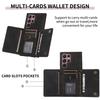 For Samsung Galaxy S24 Ultra Cell Phone Case Tri-fold Wallet Kickstand PU Leather Coated TPU Cover